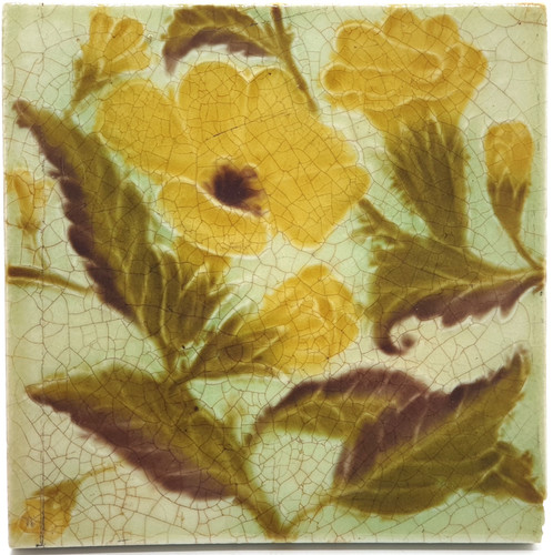 Art nouveau fireplace - art, tile