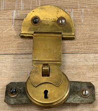 ANTIQUE BRASS TRUNK LOCK ACHINE MADE LEVER WITH MODERN IMPROVEMENTS