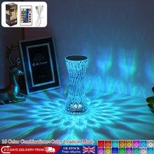 Table Lamp Crystal Night Light Dimmable USB Rechargeable Bedside Decor 16-Colour