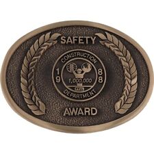 Brass Pp L Construction Dept Power Generation Energy 80s Nos Vintage Belt Buckle