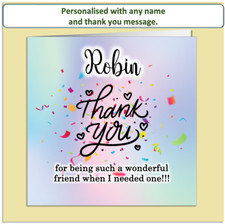 Personalised Thank You Card – Custom Name & Message – Celebration Design
