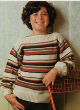 Knitting pattern copy 2847.   Childs slash neck sweater.   24-32" chest.   DK