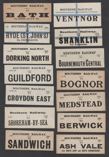 Fourteen old luggage labels - old,