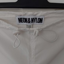 White Parachute Cargo Combat Trousers Elastic Waist XL RRP£30