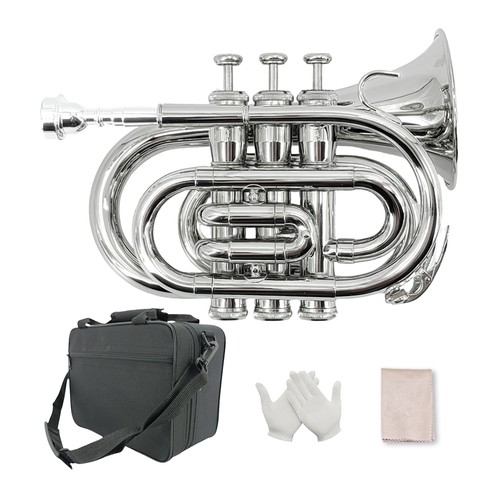 Brass pocket trumpet flat - trumpet,