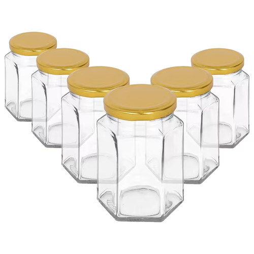 180ml hexagonal glass jars - glass,