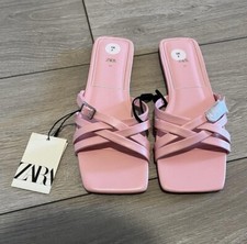 Zara Pink Buckle Sandals 