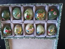 VINTAGE JADE HAND PAINTED EGGS