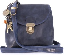 Catwalk Collection Handbags - Ladies Leather Cross Body Bag - Blue 