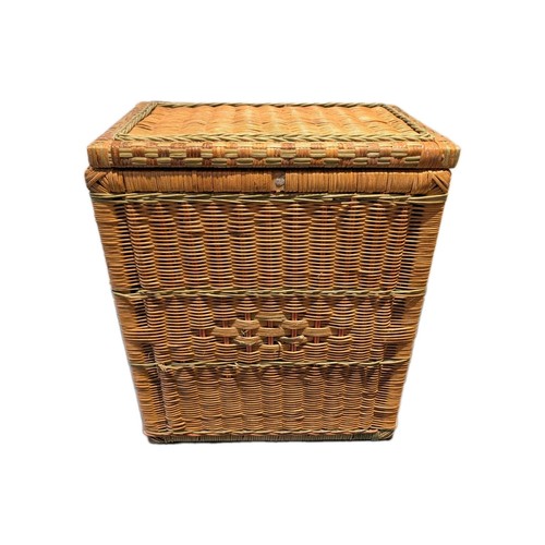 Vintage woven wicker storage - vintage,