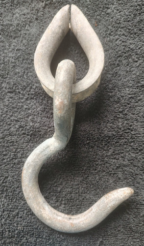 Antique cast iron pulley - , hook
