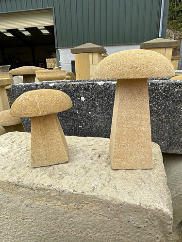 Pair stone mushroom - stone, garden