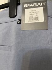 Farah mens pale blue trousers new with tag w48 l33