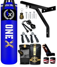 Punch Bag 4ft/5ft Filled Heavy Duty Kickboxing Training Hanging Bag Gloves, Set.