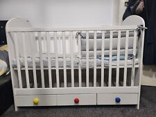 White Ikea GONATT Cot Bed with