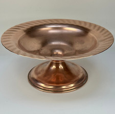 Vintage French Large/ Heavy Fluted Edge Copper Fruit Bowl Stamped Gaor Villedieu