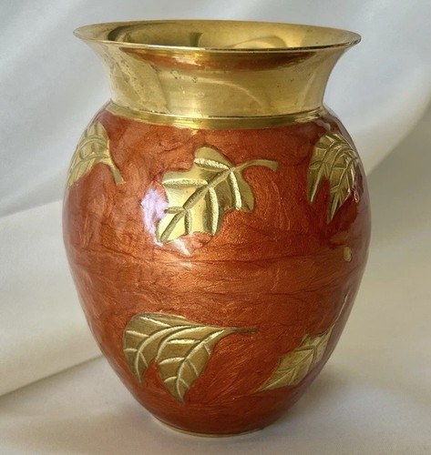 Vintage solid brass vase - vintage,