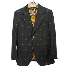 GUCCI Interlocking G suit jacket and pants 612839 444307 setup GG 44 42 Si...