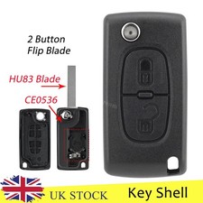 2 Button Flip Remote Key Fob HU83 CE0536 For Peugeot 207 307 308 407 807 3008 UK