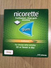 Nicorette Fruitfusion 2mg Gum Nicotine 210 Pieces. Sugar Free. Exp: 05/2027