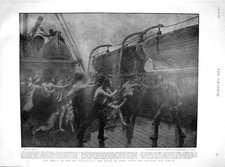 Old Antique Print 1901 Ship