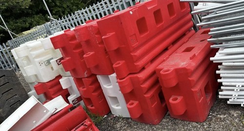 Red white plastic - white, road