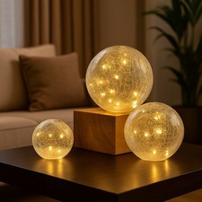 LED Glass Sphere 3 Piece Light