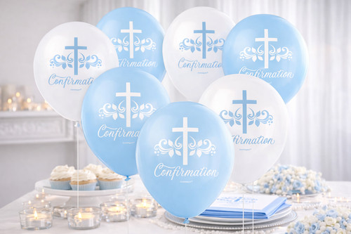 Confirmation party balloons - confirmation,