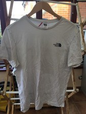 The North Face T Shirt Medium White Mountains Design On Back , Good Condition 