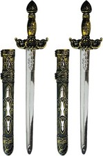 2 x Kids Officer Reusable Toy Sword Knight Warrior Fancy Dress Costume Accessory