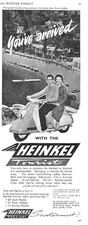 1960 Advert for HEINKEL 'Tourist' 175cc Motor Scooters Vintage Original Print Ad