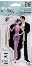 Docraft Papermania Art Deco Man & Lady Love Rubber Stamp Set  Baltimore Ballgown