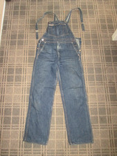 Wally's Ladies Dungarees SIZE 8 Bib & Braces  jumpsuit Vintage distressed denim