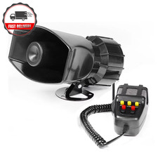 7-Sound 12V Loud Car Alarm Siren Megaphone 110DB for Emergency Vehicles