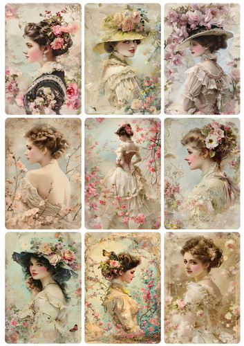 Vintage ladies flowers 1 - vintage,