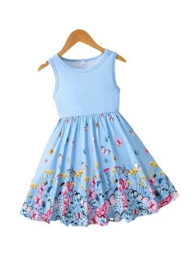 Girls blue summer dress - girls,