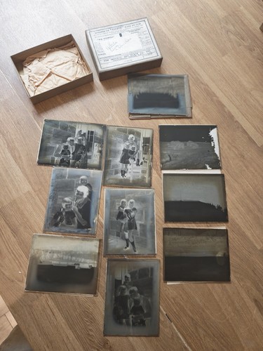 Antique glass plate negatives - antique,
