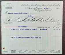 1912 Smith & Wellstood, Columbian Stove Works, Bonnybridge, Scotland Invoice