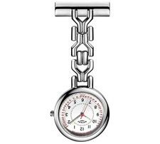 Rotary LP03616/18 Nurses' Stainless Steel Fob White Dial Watch NEW Battery