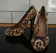Stunning TOPSHOP leopard giraffe brown heels heeled shoe rockabilly 3 36 £65 NEW