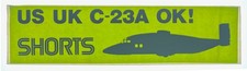 Shorts 330 C-23A US UK OK! Manufacturers Window Sticker Vintage Skyvan Airline