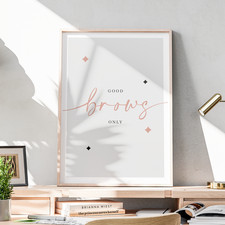 Hair Salon Wall Art Beauty Stylist Hairdresser Lashes Brows Poster Print A4 A3