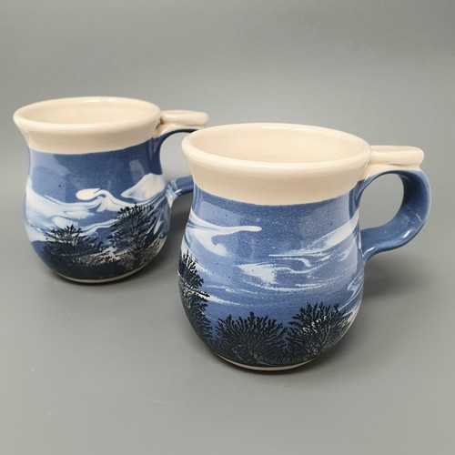 Boscastle pottery mugs - 2x,