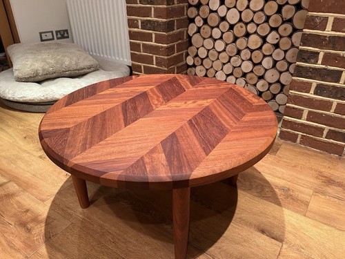 Solid iroko round coffee - solid,
