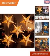 Durable 5 Pointed White Paper Star Lanterns - Easy to Hang Indoor/Outdoor Decor