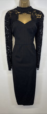 Coast Dress UK 12 Black Sheer Lace Long Sleeve Midi Maxi Koyla