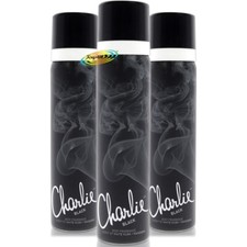 3x Charlie BLACK Body Spray