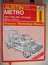 HAYNES WORKSHOP MANUAL AUSTIN METRO MG TURBO VANDEN PLAS 80-90 A-SERIES 1275