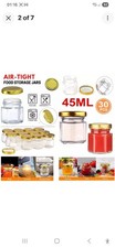 30PCS 45ml Hexagon Glass Jars