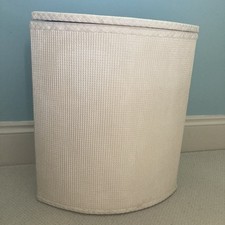 Vintage 60s Lloyd Loom Linen Storage Ottoman Corner Space Saving Unit